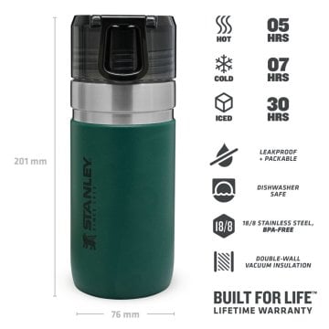 Stanley Vakumlu Go Paslanmaz Çelik Su Termosu 0.47 LT 0,47 LT - Yeşil