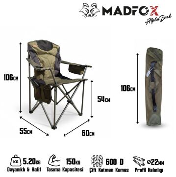 Madfox AlphaBack R108 Katlanır Kamp Sandalyesi MZ