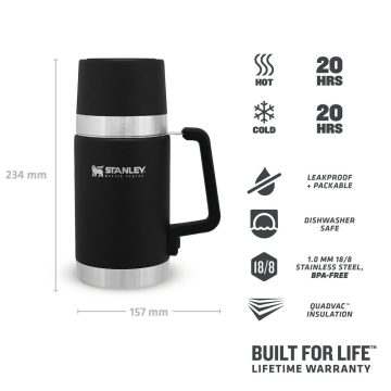 Stanley Master Çift Yalıtımlı Yemek Termosu 0.70 Lt 0,70 LT - Siyah