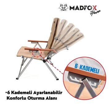 Madfox Haven 6 Kademeli Katlanır Kamp Sandalyesi MZ