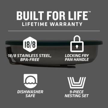 Stanley Adventure Çelik Kızartma Tava Seti (9 Parça) 0.94 Lt 0,94 LT - Çelik