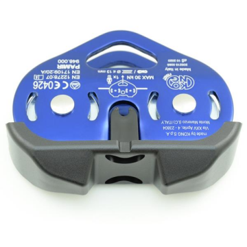 KONG Pamir Fast Speed 30KN Çiftli İkiz Tandem Makara, Parmak Koruma Kapaklı – EN 12278 | EN 17109 | UIAA Mavi