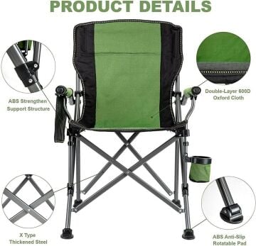 Madfox Roxy Katlanır Kamp Sandalyesi Green/Black MZ
