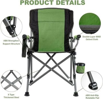 Madfox Roxy Katlanır Kamp Sandalyesi Green/Black MZ