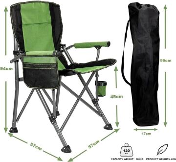 Madfox Roxy Katlanır Kamp Sandalyesi Green/Black MZ