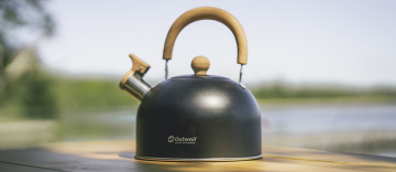 Outwell Tea Break Kettle Lux 2.2 Litre L Black Düdüklü Çaydanlık Demlik