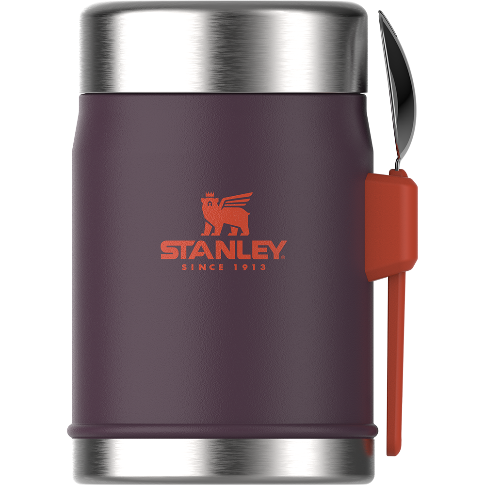 Stanley Klasik Paslanmaz Çelik Yemek Termosu Kaşıklı 0,40 LT Mor Turuncu