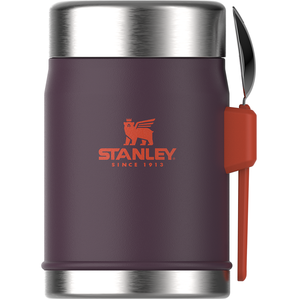 Stanley Klasik Paslanmaz Çelik Yemek Termosu Kaşıklı 0,40 LT Mor Turuncu