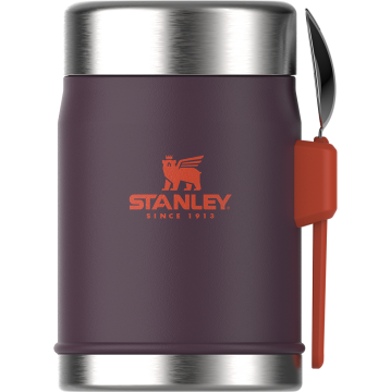 Stanley Klasik Paslanmaz Çelik Yemek Termosu Kaşıklı 0,40 LT Mor Turuncu