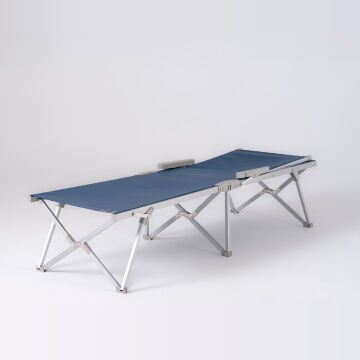 Foldzen Alüminyum Katlanabilir Şezlong Kampet (Çantalı Yeni Versiyon) Lacivert