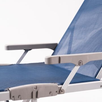 Foldzen Alüminyum Katlanabilir Şezlong Kampet (Çantalı Yeni Versiyon) Lacivert