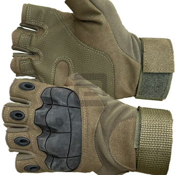 Bushlove Tactical Operatör Half Finger Yarım Taktik Eldiven Haki Yeşil