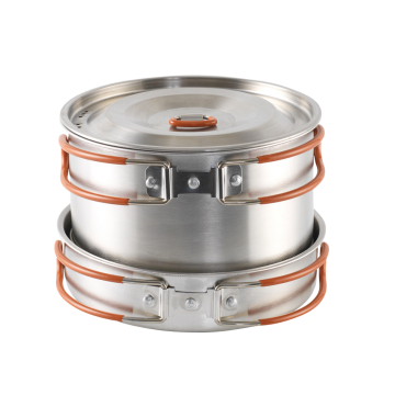 Easy Camp Moss 4 Cook Set 4 Kişilik Paslanmaz Tencere Tava  Çelik Kamp Yemek Seti