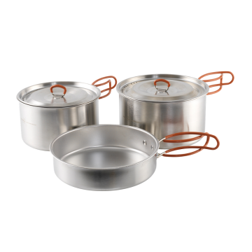Easy Camp Moss Tour Cook Set XL Paslanmaz Tencere Tava Çelik Kamp Yemek Seti