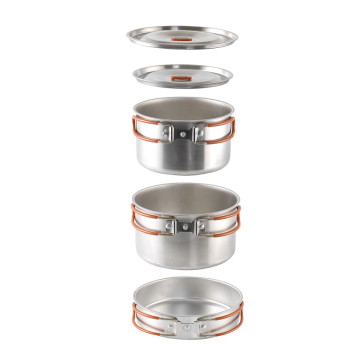 Easy Camp Moss Tour Cook Set XL Paslanmaz Tencere Tava Çelik Kamp Yemek Seti