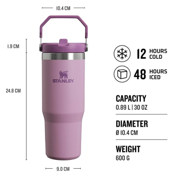 Stanley The IceFlow Flip Straw Pipetli Termos Bardak 0,89 LT Lila
