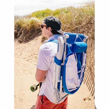 Gci Outdoor SunShade 4 Kademeli Güneşlikli Katlanır Plaj Sandalyesi Mavi
