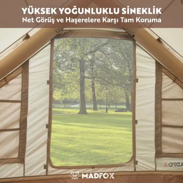 Madfox Bigless Glamping Cotton Inflatable Şişme Çadır [ Baca Çıkışlı ]