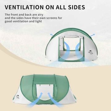 Naturehike 3-4 Kişilik Pop-Up Otomatik Kurulum Kamp Çadırı