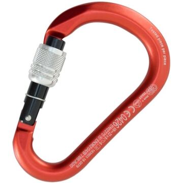 Kong HMS Classic Screw Sleeve Kırmızı/Siyah/Parlak Vidalı Kilitli HMS Alüminyum Karabina EN 362/B EN 12275/B UIAA 786MA0RNPKK