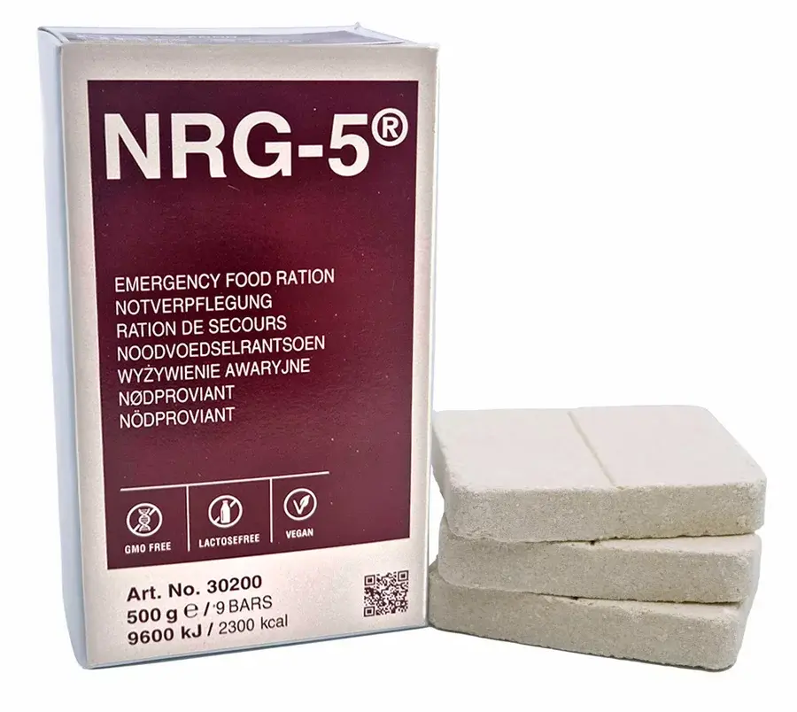 Katadyn NRG-5 500g Acil Durum Rasyonu 20 Yıl Raf Ömrü 2300 kcal Enerji Uzun Ömürlü Outdoor, Kamp, Dağcılık, Afet ve Deprem Gıdası Yemeği