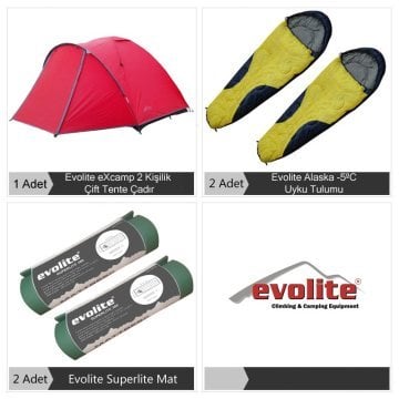Evolite 2 Kişilik Excamp Kamp Seti