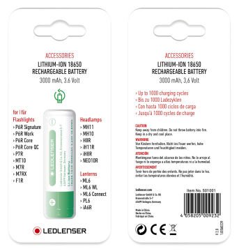 LED LENSER 18650 pil 3000 mAh