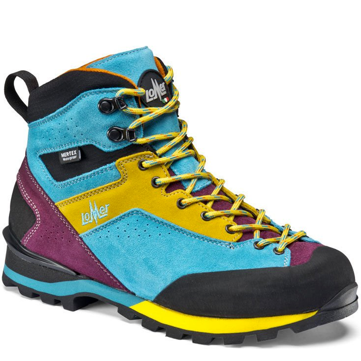 Lomer Italy Badia II High MTX Suede Waterproof Vibram Süet Deri Bot Soleil/Turquois (Yarı Otomatik Krampon Uyumlu)