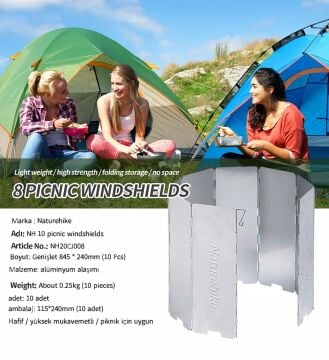Naturehike Katlanır Rüzgar Kesici Aparat | 10 Parça | MZ