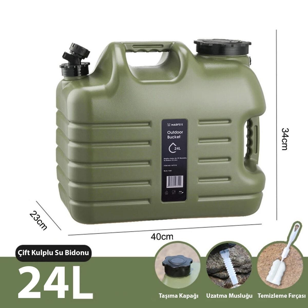 Madfox Galon Air PE Musluklu Su Bidonu 24 Litre MZ