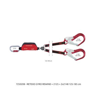 Camp Retexo Gyro Rewind Lanyard 95 - 135 cm 1176 + 2x0995 Bağlantı Konfigürasyonu EN 355 EAC