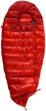 PAJAK Quest Wolf Junior Kırmızı Ultralight 0 Derece 380 Gr 700 Fill RDS Ördek Tüyü Çocuk Uyku Tulumu EN13537