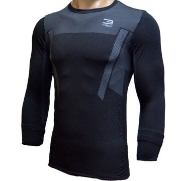 ThermoExtreme  DryActive Perfomans Siyah Tech Gri Desenli  Uzun Kol Termal İçlik