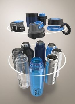 Contigo Avex 0.5L Reacharge Matte Black Tumbler Termos Matara Mug 73766