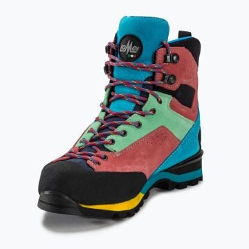 Lomer Italy Badia II High MTX Suede Waterproof Vibram Süet Deri Kadın Bot Turquoise/Begonia (Yarı Otomatik Krampon Uyumlu)