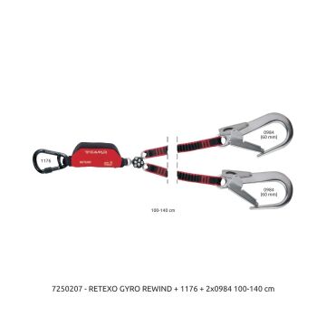 Camp Retexo Gyro Rewind Lanyard 70 - 110 cm EN 355 EAC