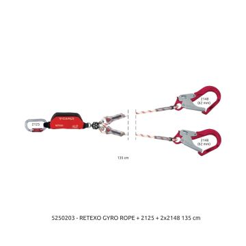 Camp Retexo Gyro Rope Lanyard 135 cm 2125 + 2x2148 Bağlantı Konfigürasyonu EN 355