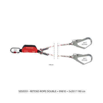 Camp Retexo Rope Lanyard Single 165 cm 2x0981E Bağlantı Konfigürasyonu EN 355