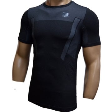 ThermoExtreme  DryActive Perfomans Siyah Tech Gri Desenli  Kısa  Kol Termal İçlik