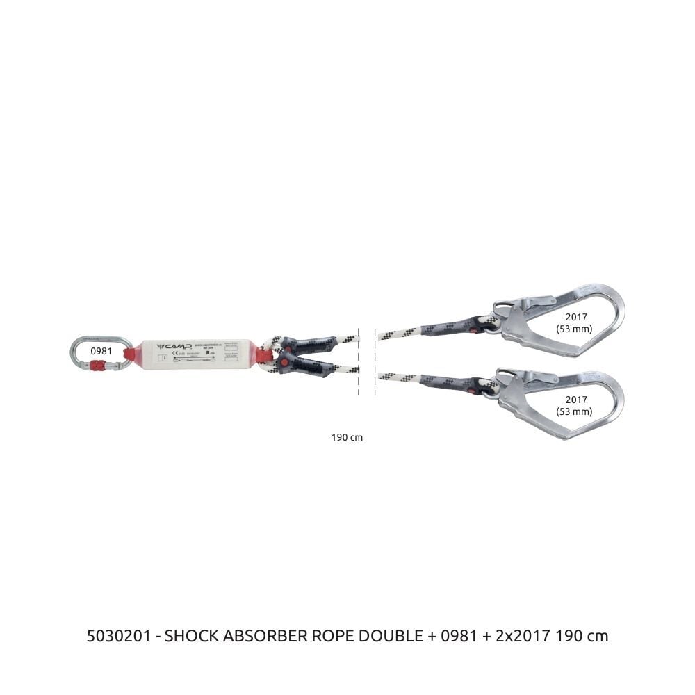 Camp Şok Emicili Lanyard Shock Absorber Rope Single 190 cm 0981E + 2017 Bağlantı Konfigürasyonu EN 355