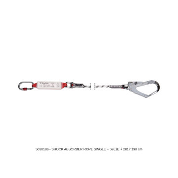 Camp Şok Emicili Lanyard Shock Absorber Rope Double 190 cm 0981E + 2x2017 Bağlantı Konfigürasyonu EN 355