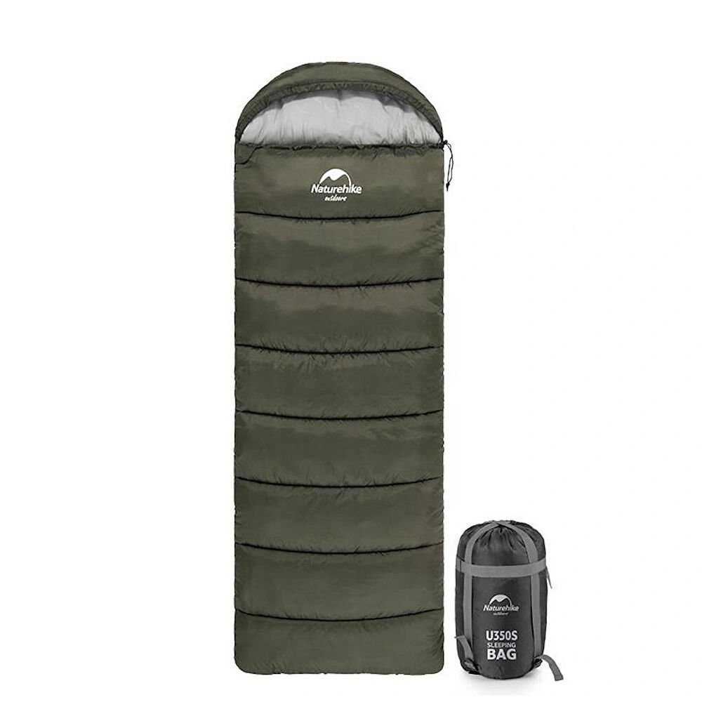 Naturehike U350S Zarf Tarzı Kapüşonlu Uyku Tulumu -17 C NH20MSD07 Yeşil