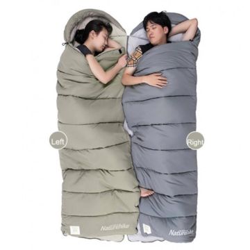 Naturehike M400 Pongee -18 C Pamuklu Uyku Tulumu Gri NH20MSD02 Right Sağ Fermuarlı