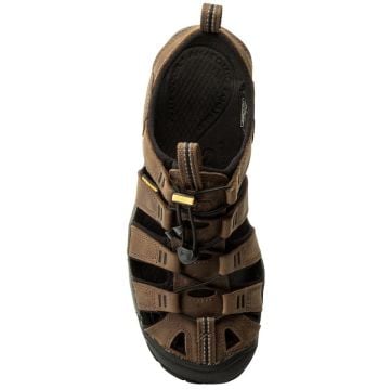Keen Clearwater CNX Leather Erkek Sandalet - DARK EARTH/BLACK 1013106
