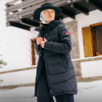 PAJAK The Coat Women Siyah 750 Fill RDS Kaz Tüyü Kadın Uzun Kışlık Mont
