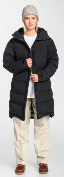 PAJAK The Coat Women Siyah 750 Fill RDS Kaz Tüyü Kadın Uzun Kışlık Mont