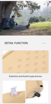 Naturehike Double Yastıklı Çift Kişilik Otomatik Şişme Mat - Sarı MZ