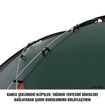 HUSKY Flame 2 Kişilik 5 Mevsim Çadır (Kırmızı) YENİ SEZON
