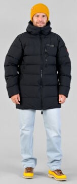 PAJAK D.O.P Parka Siyah 750 Fill RDS Kaz Tüyü Erkek Uzun Kışlık Mont