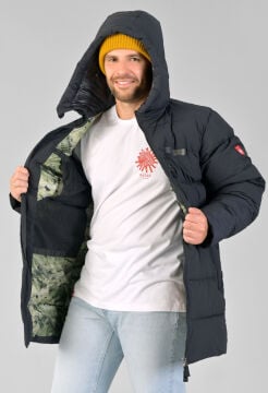 PAJAK D.O.P Parka Siyah 750 Fill RDS Kaz Tüyü Erkek Uzun Kışlık Mont